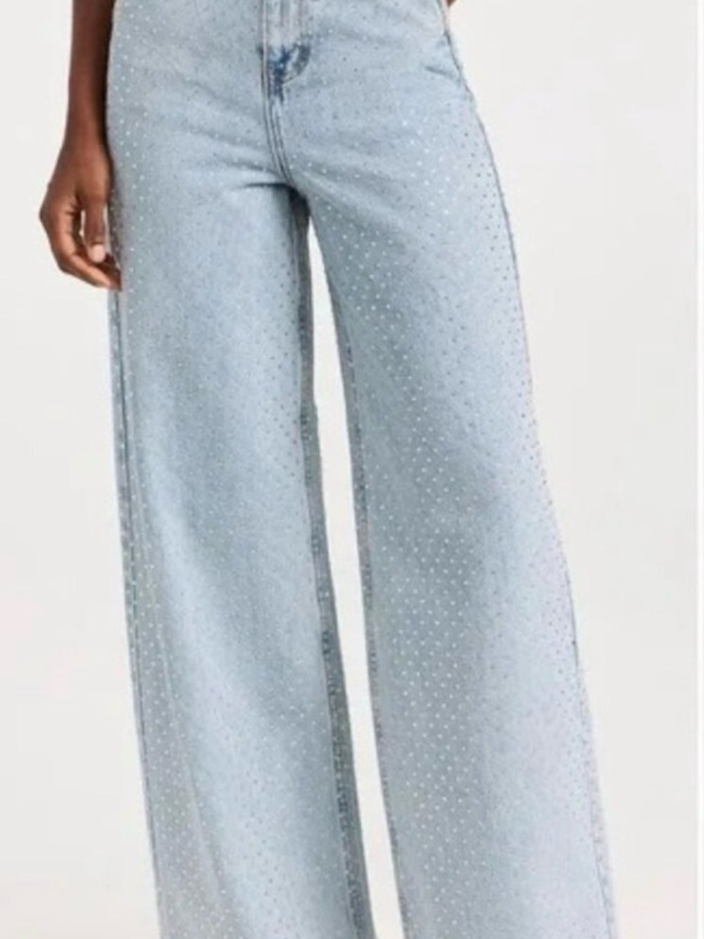 Self-Portrait Pale Blue Rhinestone Jeans - Picture 9 of 9